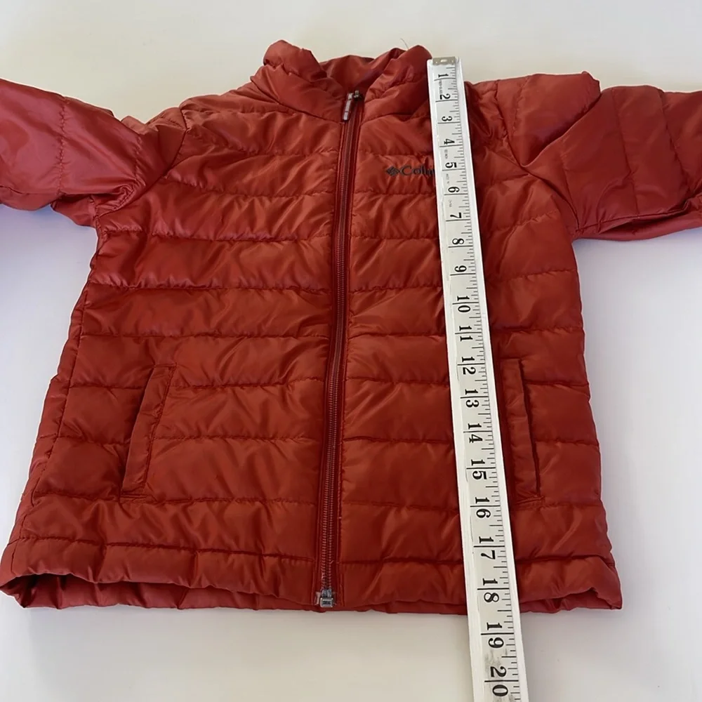 Columbia Down Youth Airspace Jacket in Dark Orange Front Pockets Size XS 6/7